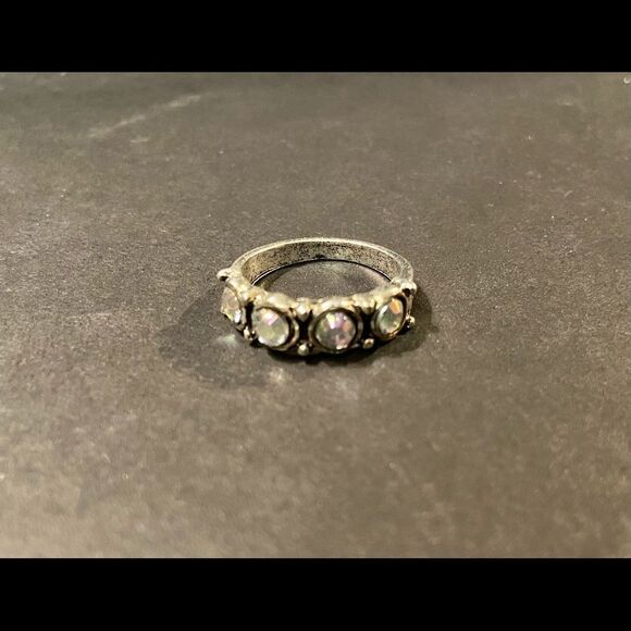 New Boho Fashion Ring 4 Stone SilverTone Sz 6.5 - Picture 2 of 7